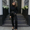 SAMPLE SATIN TAILORED TROUSERS - BLACK