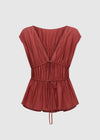 TWO-WAY RUCHED TOP - RUST