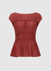 TWO-WAY RUCHED TOP - RUST