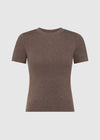 POINTELLE SCULPT TEE - MOCHA