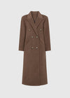 STRUCTURED WOOL BLEND COAT - MOCHA
