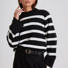 THE ULTIMATE STRIPE KNITTED CREWNECK - BLACK / WHITE
