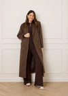 STRUCTURED WOOL BLEND COAT - MOCHA