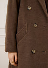 STRUCTURED WOOL BLEND COAT - MOCHA