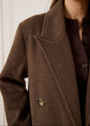 STRUCTURED WOOL BLEND COAT - MOCHA