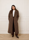 STRUCTURED WOOL BLEND COAT - MOCHA