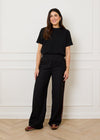 SIDE STRIPE RELAXED TROUSERS - BLACK
