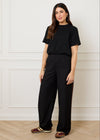 SIDE STRIPE RELAXED TROUSERS - BLACK