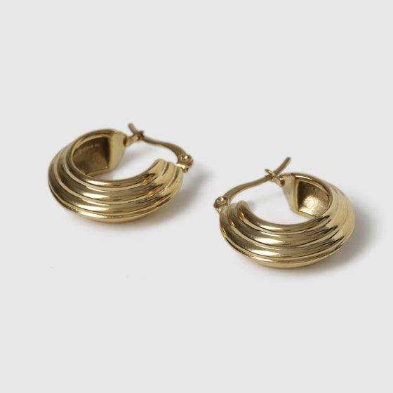 TEXTURED RIDGE EARRINGS - GOLD PLATED