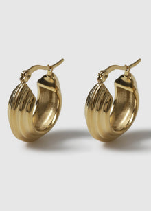  TEXTURED RIDGE EARRINGS - GOLD PLATED