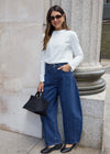 THE EDIE ULTRA BARREL JEAN - DARK DENIM