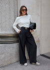 THE SIGNATURE WIDE LEG TROUSERS - BLACK