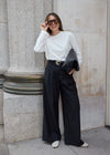 THE SIGNATURE WIDE LEG TROUSERS - BLACK