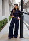 STATEMENT BUCKLE SUEDE BELT - BROWN