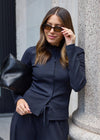 LONG SLEEVE RIBBED TOP - NAVY