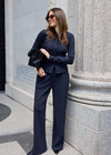 RELAXED RIBBED TROUSERS - NAVY