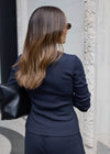 LONG SLEEVE RIBBED TOP - NAVY