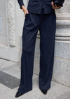 RELAXED RIBBED TROUSERS - NAVY