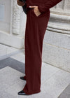 RELAXED RIBBED TROUSERS - BURGUNDY