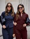 LONG SLEEVE RIBBED TOP - BURGUNDY