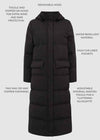 THE FULL LENGTH PUFFER COAT - BLACK