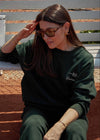 COURTSIDE CLUB CREWNECK JUMPER - DARK GREEN