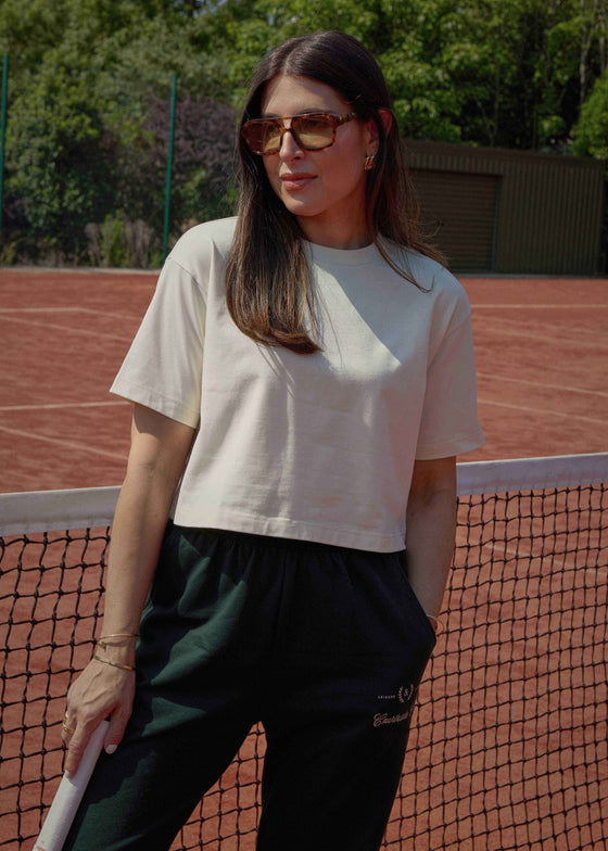 THE CROPPED BOXY TEE - CREAM