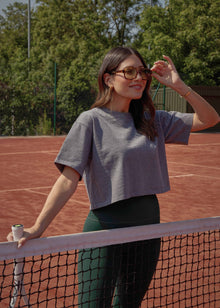  THE CROPPED BOXY TEE - GREY