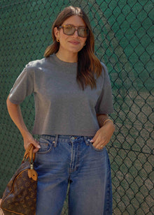  THE CROPPED BOXY TEE - GREY