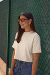 THE CROPPED BOXY TEE - CREAM