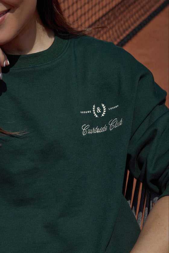 COURTSIDE CLUB CREWNECK JUMPER - DARK GREEN