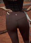 ACTIVE SCULPT STRIPE LEGGINGS - BROWN / WHITE