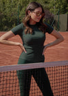 SCULPT RIB T-SHIRT - DARK GREEN