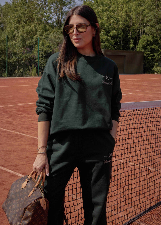 COURTSIDE CLUB CREWNECK JUMPER - DARK GREEN
