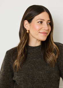  TEXTURED RIDGE EARRINGS - GOLD PLATED