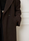 RELAXED WOOL BLEND COAT - BROWN