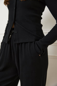  RELAXED RIBBED TROUSER - BLACK