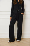 RELAXED RIBBED TROUSER - BLACK