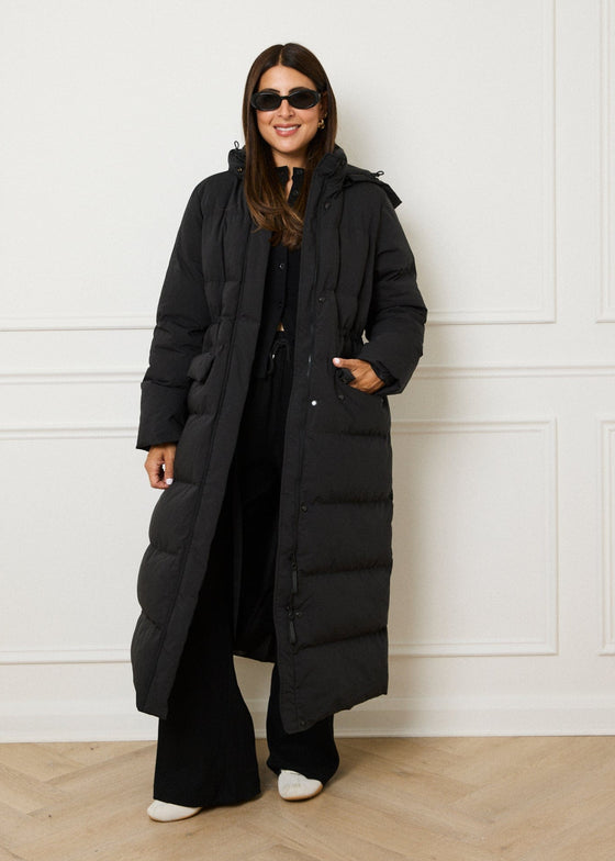 THE FULL LENGTH PUFFER COAT - BLACK