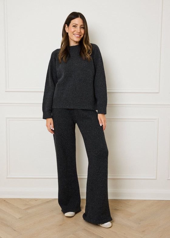 WIDE LEG KNIT JOGGER - GREY