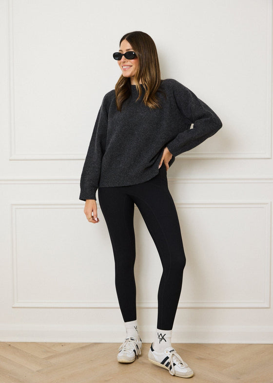 KNIT CREWNECK JUMPER - GREY