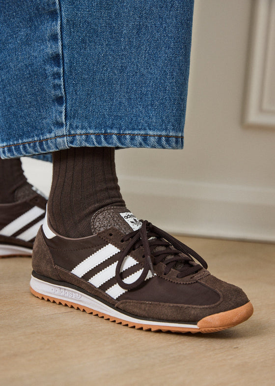 2 PACK RIBBED SOCKS - CHERRY & BROWN