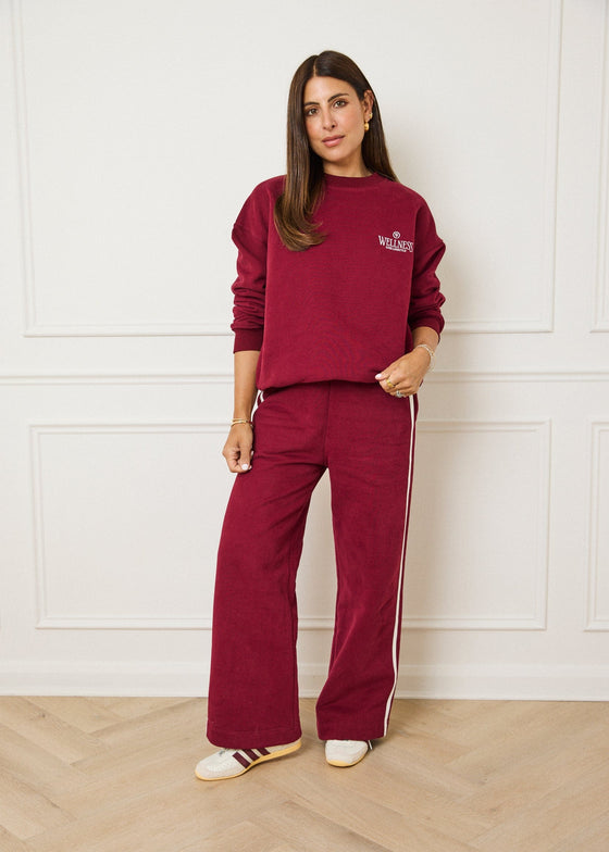 RELAXED CREWNECK JUMPER - CHERRY