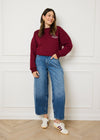 RELAXED CREWNECK JUMPER - CHERRY