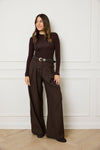 SAMPLE SMOOTH SCULPT LONG SLEEVE TOP - ESPRESSO