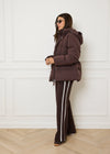 MID LENGTH PUFFER COAT - BROWN