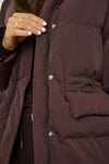 MID LENGTH PUFFER COAT - BROWN