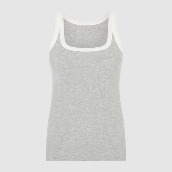 RIBBED TWO WAY VEST - GREY