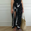 SAMPLE MOVEMENT PRINT SARONG - BLACK / CREAM