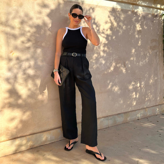 Dunnes Stores  Black Carolyn Donnelly The Edit Black Tailored Linen  Trousers